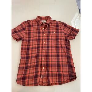 Grayer’s Plaid Button Up Shirt Men’s Size M 100% Cotton Short Sleeve Red